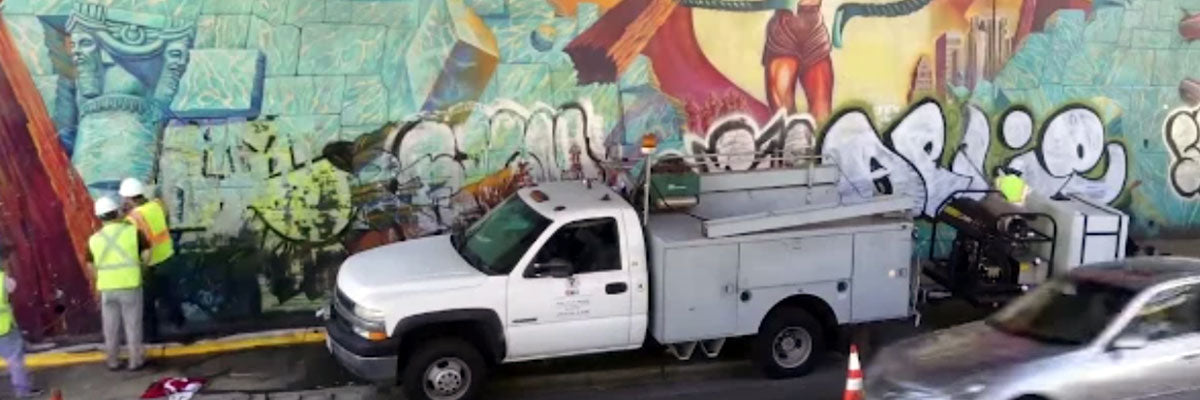 removing Graffiti with Worlds Best Graffiti Removal System