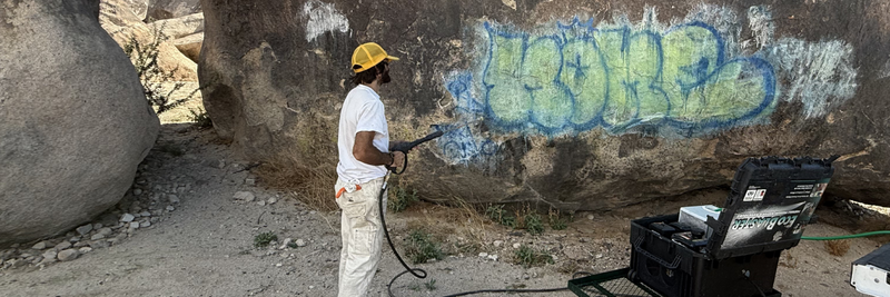 Positional Projects Removes Graffiti from Giant Rock