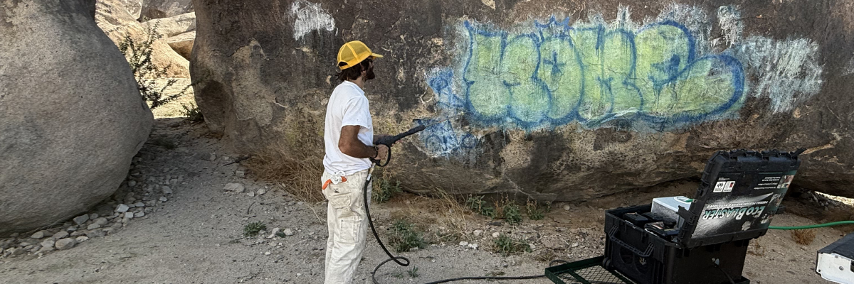 Positional Projects Removes Graffiti from Giant Rock