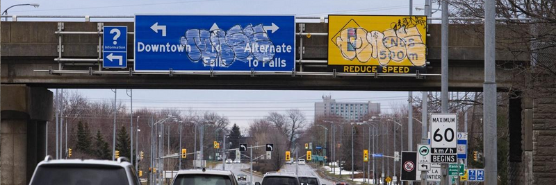 graffiti removal at Niagara Falls