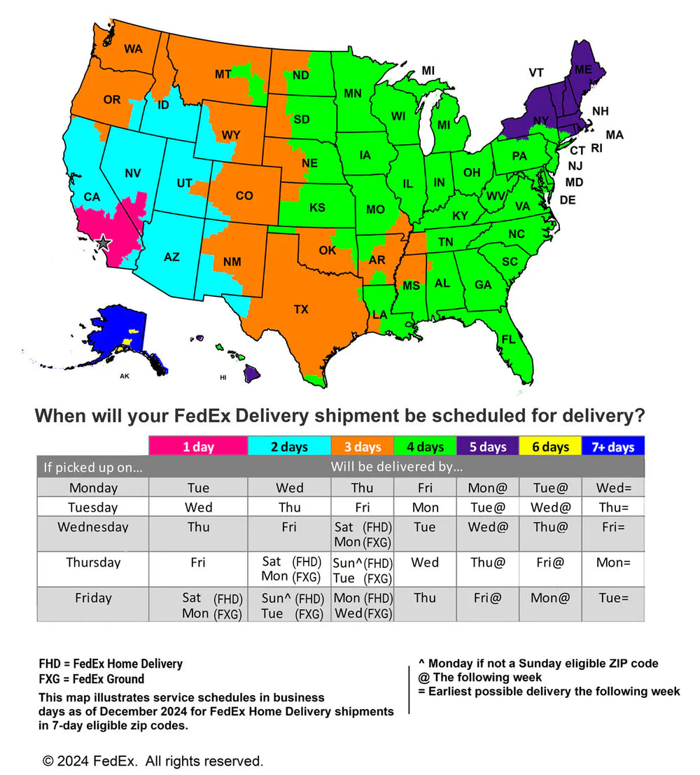 Shipping and terms FedEx Visual Map
