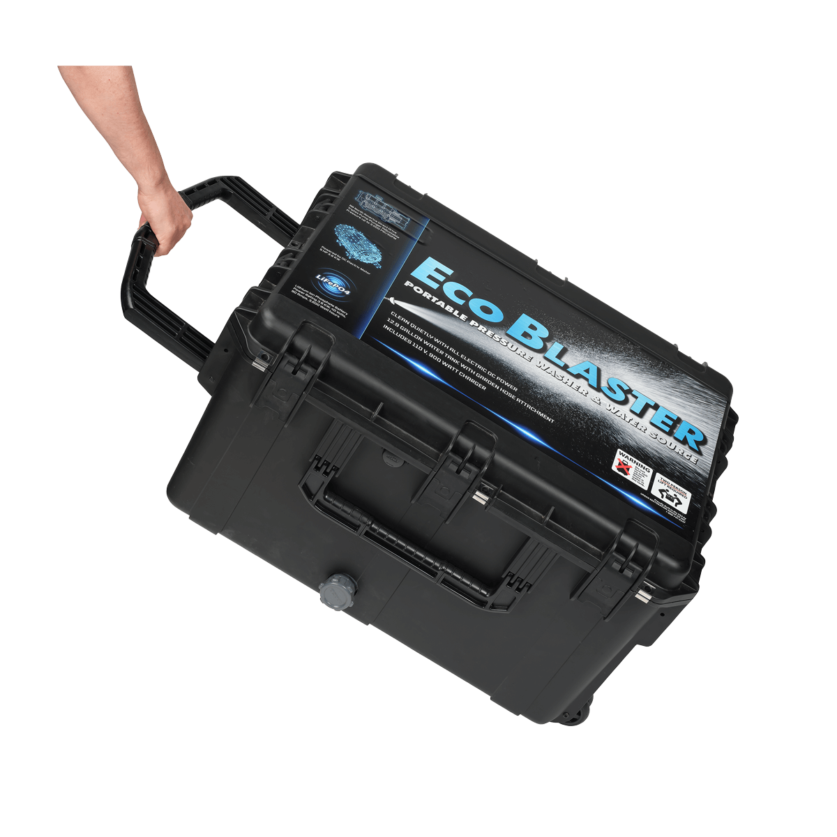 Rolling Portable All Battery Electric Pressure Washer and Water Source EcoBlaster