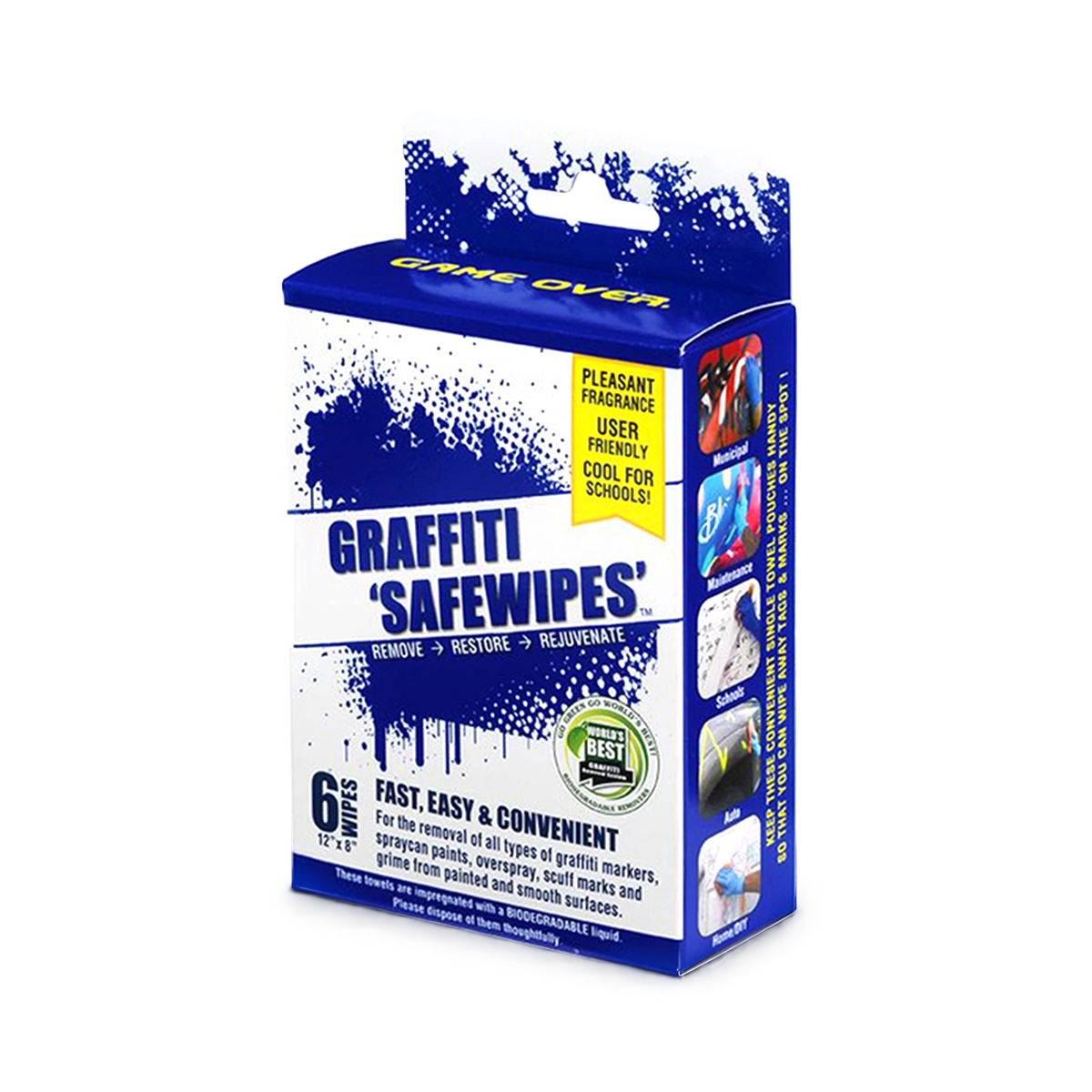 6 Pack, Graffiti Safewipes - World's Best Graffiti Removal Products