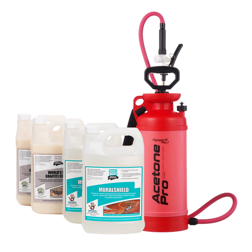 Mural Protection with Original MuralShield, World's Best Graffiti Coating and Pro Sprayer Pack