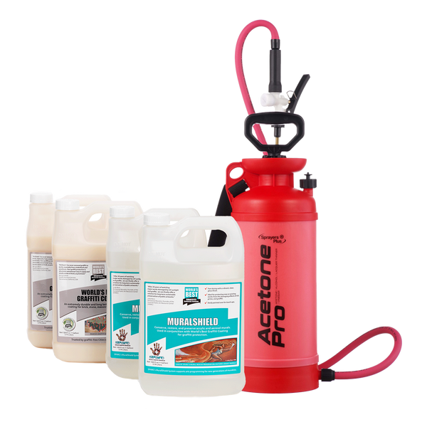 Mural Protection with Original MuralShield, World's Best Graffiti Coating and Pro Sprayer Pack