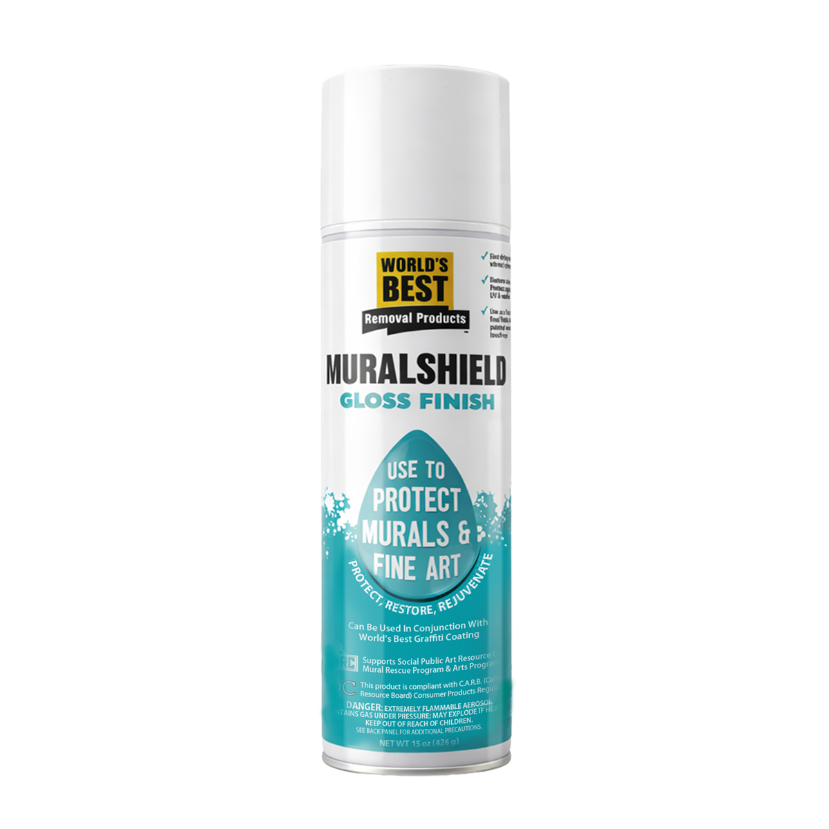 World's Best 15 oz Spray Can MuralShield Gloss on Clear Background